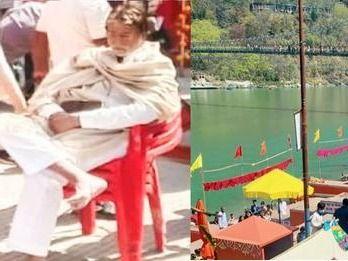 Crowds of people gathered to see actor Amitabh Bachchan in Rishikesh