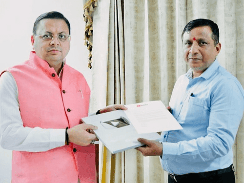 CM Dhami's official YouTube channel got silver button