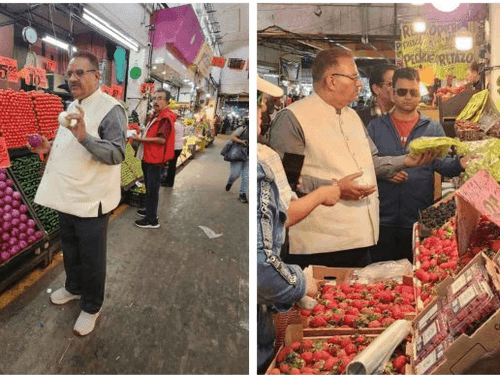 Agriculture Minister Ganesh Joshi reached Mexico's vegetable market