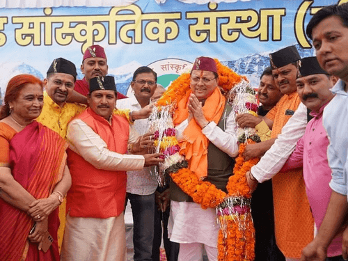 CM Dhami participated in the public meeting organized by Pravasi Uttarakhandi Samaj in Indore