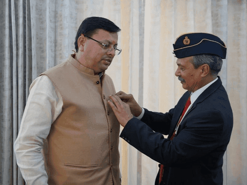 Director of Directorate of Sainik Welfare and Rehabilitation flags CM Dhami