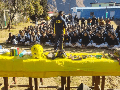 SDRF conducted practice for girl students in Government Girls Inter College, Joshimath