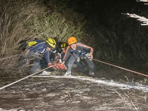 Scooty rider fell into ditch, rescued by SDRF