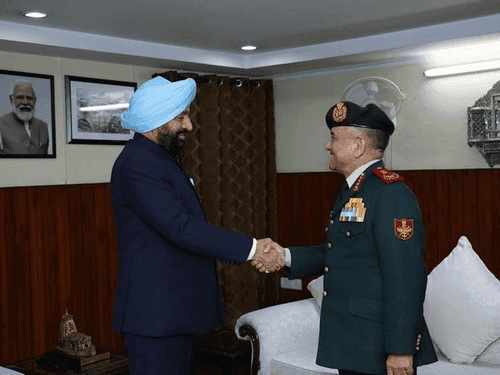 CDS General Anil Chauhan met Governor Gurmit Singh in New Delhi