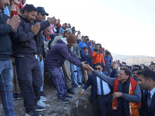 CM Dhami participated in Ratri Chaupal under 'Gaon Chalo Abhiyan'