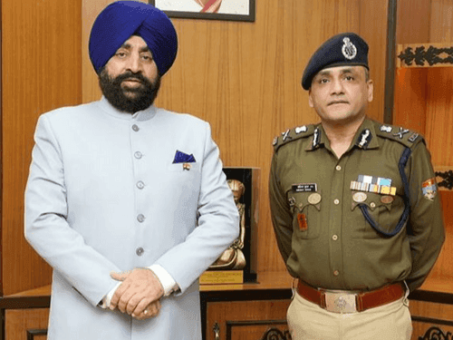 Director General of Police Abhinav Kumar paid courtesy visit to Governor Gurmit Singh