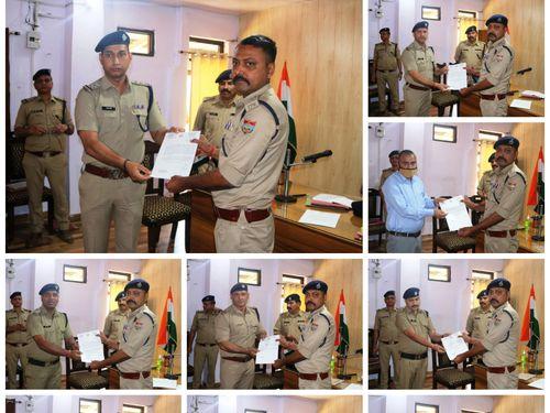 Police personnel honored by SSP Tehri for commendable work