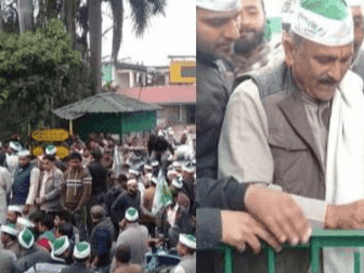 Image for Flood of farmers took to the streets, protested by locking the gate of Niranjanpur Mandi