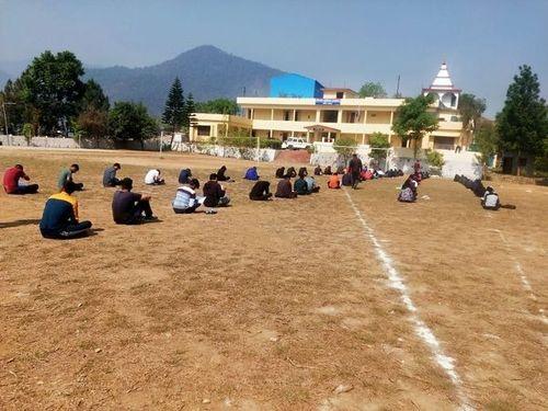 Preparation of written exam conducted along with free physical training for upcoming police recruitment in Police Line Bageshwar