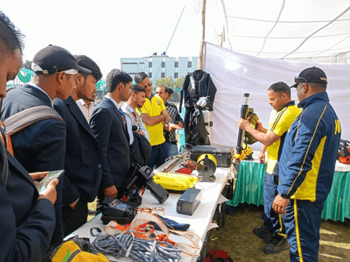 Information given by SDRF to the students about the usefulness of rescue equipment