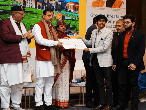 CM Dhami participated in the ground breaking ceremony here