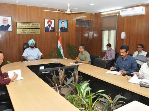 Chief Secretary Dr. S. S. Sandhu held a meeting with officials in the secretariat regarding elevated road on Rispna and Bindal rive