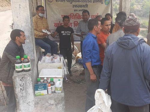 Department of Animal Husbandry District Uttarkashi organized a medical and infertility prevention camp in Yamunotri