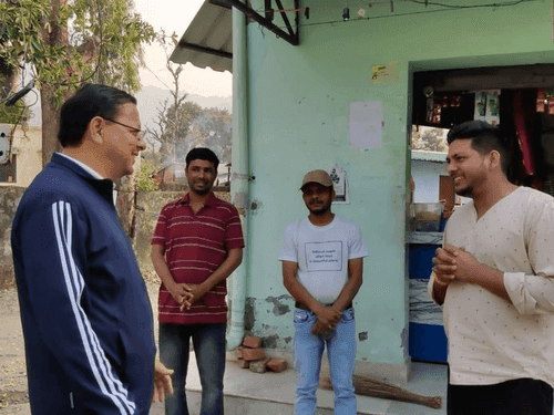 CM Dhami met the local people during his visit to Haldwani