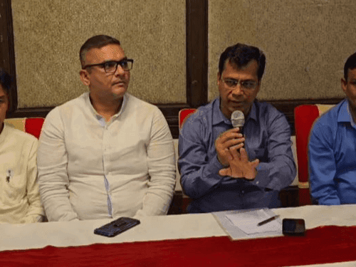 Nainital Lok Sabha seat candidate Prakash Joshi held a press conference