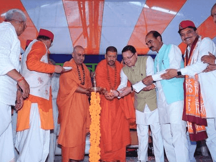 CM Dhami laid the foundation stone of Shri Kedarnath Temple (Delhi)