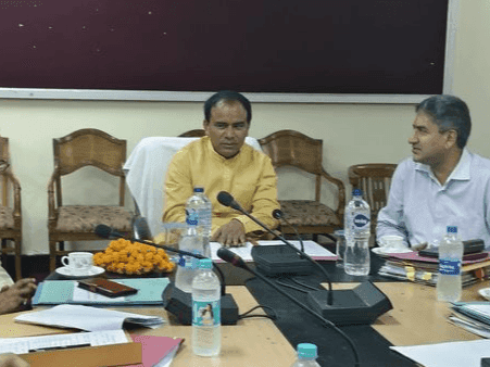 Education Minister held a departmental review meeting in Haridwar