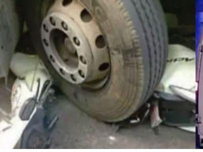 Scooty rider was crushed by the bus