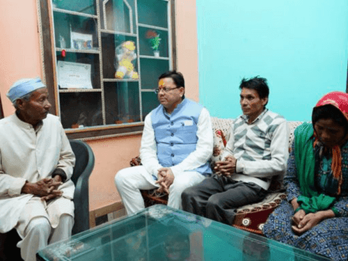 CM Dhami visited the house of missing Himanshu Negi and met his family