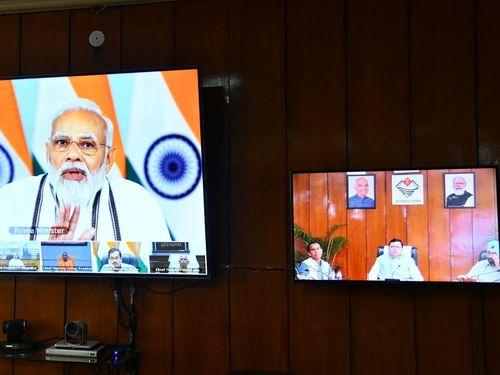 PM Modi held a virtual meeting today with the Chief Ministers of all the states of the country  in view of Covid 19