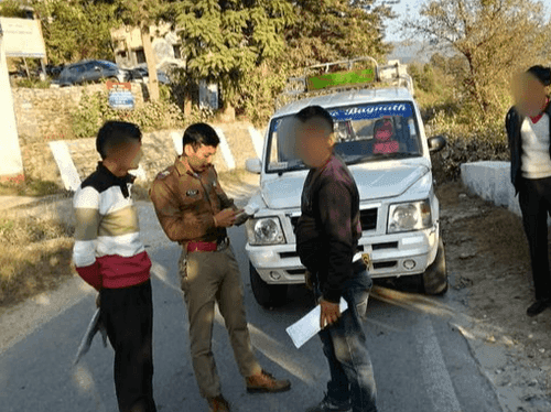 Strict action taken by Bageshwar Police on drunk driving