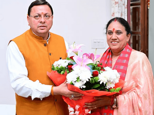 Newly elected MLA Mrs. Asha Nautiyal met CM Dhami