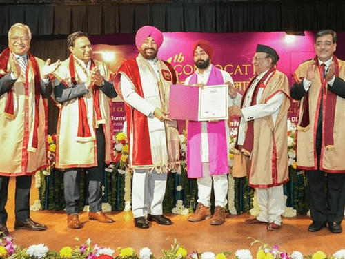 Governor Gurmit Singh awarded degrees to students in the convocation ceremony