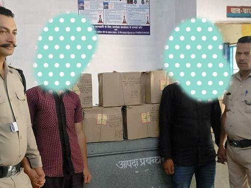 02 accused arrested with 14 boxes of  liquor under checking campaign by Jhiroli police