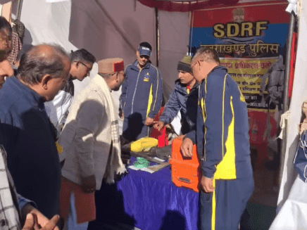 A stall of rescue equipment was set up by SDRF in Methana village fair