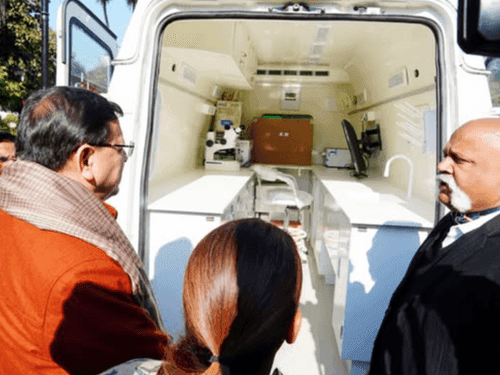 CM Dhami flagged off 06 forensic lab vehicles