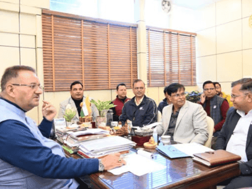 Cabinet Minister Ganesh Joshi reviewed the progress of development works