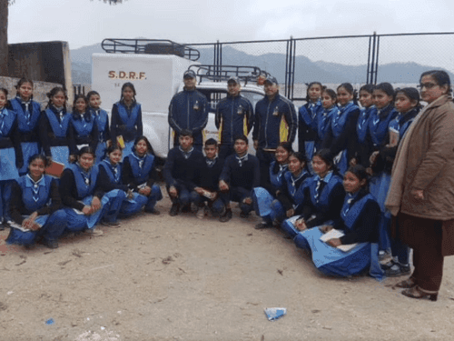 Information on disaster management given to students by SDRF