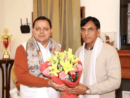 CM Dhami met Union Sports Minister Mansukh Mandaviya