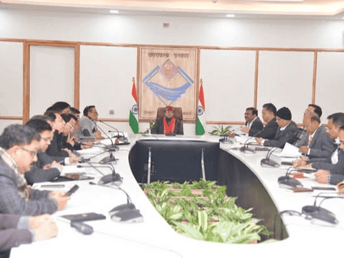 Chief Secretary Mrs. Radha Raturi held a review meeting with officials