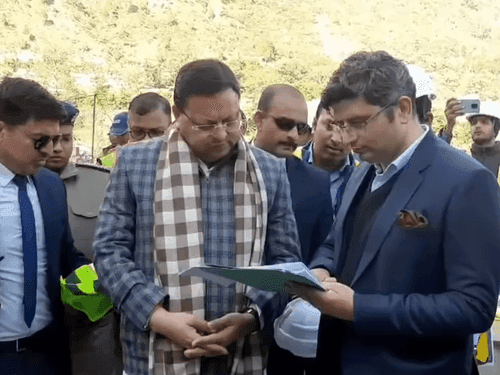 CM Dhami did a site inspection of the works of the railway project