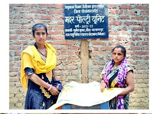 One month's poultry birds were distributed by the Animal Husbandry Department