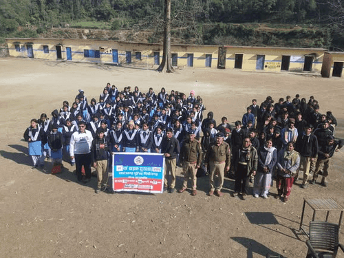 Students were made aware under the '35th Road Safety Week'