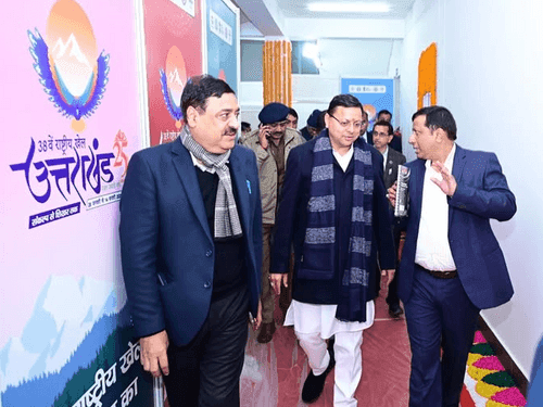 Image for CM Dhami did a field inspection of various arrangements for the National Games