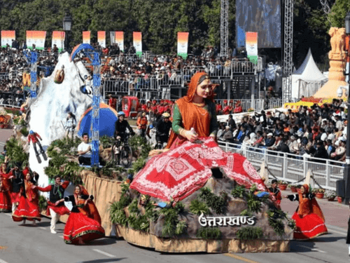 Image for Uttarakhand's tableau got third place in the country