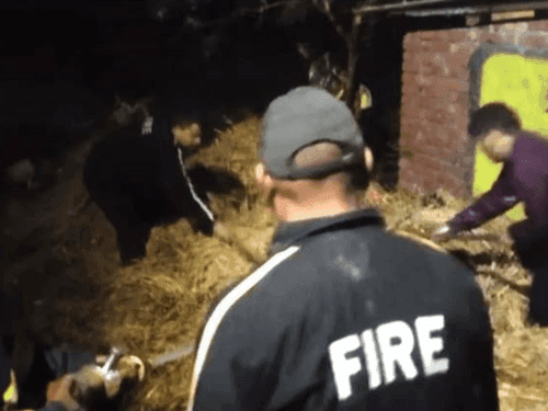 Image for The fire in the straw stack was brought under control