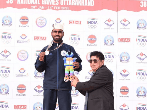 Image for Utkrisht Dwivedi of Uttarakhand won the gold medal in the lawn ball event