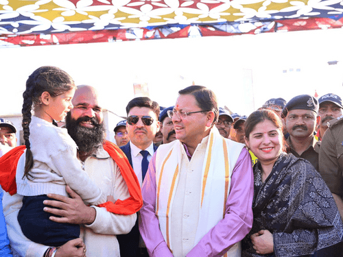 Image for CM Dhami visited Uttarakhand Mandapam in Prayagraj