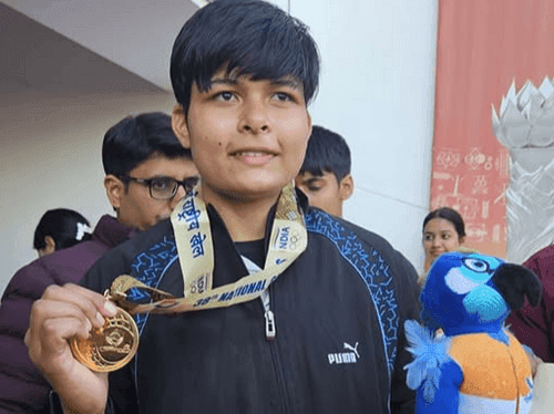 Image for Anushka Yadav of Uttar Pradesh set a new record in hammer throw