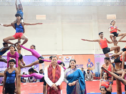 Image for CM Dhami inaugurated the Mallakhamb competition in Khatima