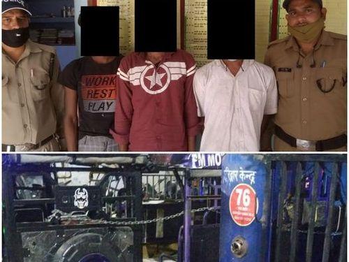 The action was taken against vehicles obstructing the movement of passengers and jamming
