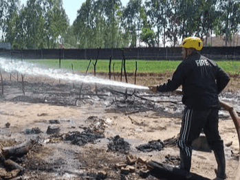 Image for A hut caught fire, fire service brought the fire under control