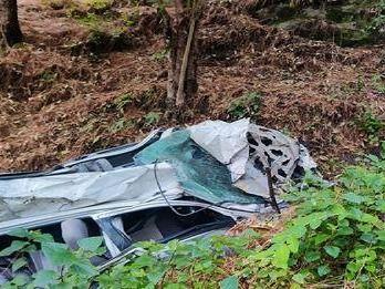 The vehicle crashed in the accident, three people died