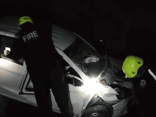 Car fell into the river, injured were rescued