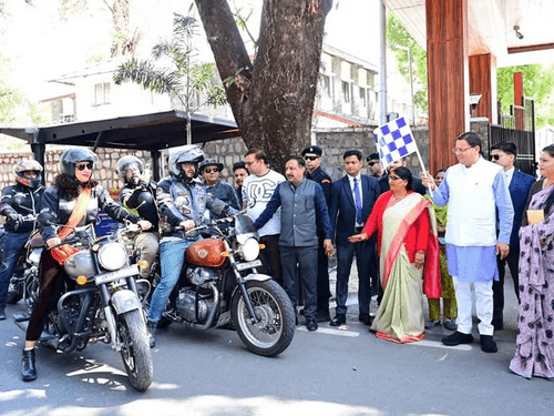 CM Dhami flagged off 'Drugs Free Uttarakhand' bike rally