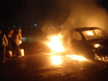 Image for Almora District Police brought the massive fire in the car under control